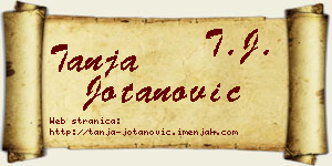 Tanja Jotanović vizit kartica